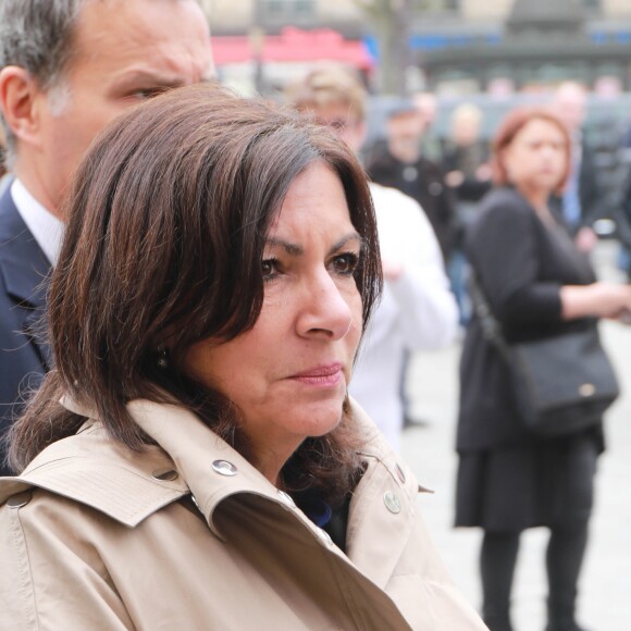 Anne Hidalgo, maire de Paris - Les personnalités rendent hommage à Jacques Higelin au Cirque d'Hiver à Paris le 12 avril 2018.