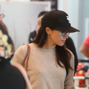 Exclusif - Meghan Markle à l'aéroport de Toronto au Canada le 25 juin 2017, prête à embarquer à bord d'un vol pour Londres.