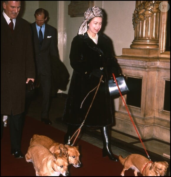 Archives - Elizabeth II et ses chiens à Sandringham en 1992