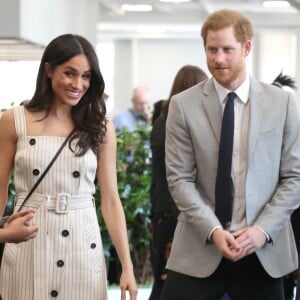 Le prince Harry et sa fiancée Meghan Markle lors d'une réception du forum des jeunes pendant le Commonwealth Heads of Government Meeting à Londres le 18 avril 2018.