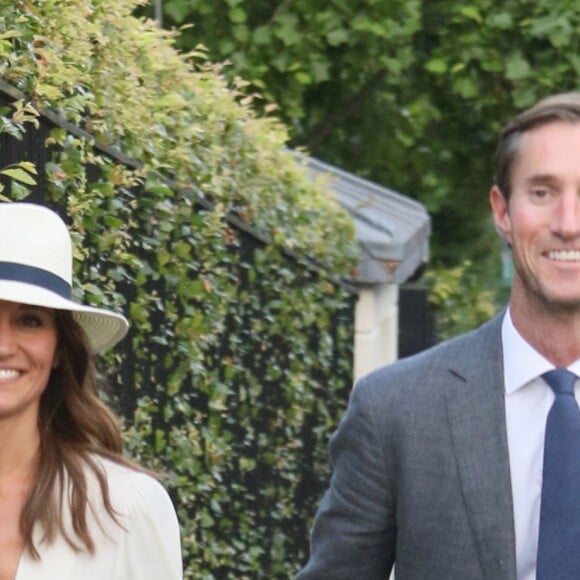 Pippa Middleton et son mari James Matthews à la sortie de Wimbledon à Londres, le 14 juillet 2017