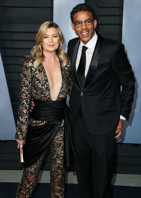 Ellen Pompeo et son mari Chris Ivery à la soirée Vanity Fair Oscar au Wallis Annenberg Center à Beverly Hills, le 4 mars 2018.