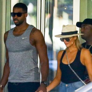 Khloe Kardashian et Tristan Thompson à Bal Harbour, Floride. Le 18 septembre 2016.