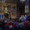 Le prince William, Meghan Markle et le prince Harry étaient réunis le 25 avril 2018 en l'abbaye de Westminster à Londres pour la messe commémorative de l'ANZAC Day. © Eddie Mulholland/Daily Telegraph/PA Wire/Abacapress.com
