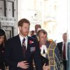 Le prince William, Meghan Markle et le prince Harry étaient réunis le 25 avril 2018 en l'abbaye de Westminster à Londres pour la messe commémorative de l'ANZAC Day. © Eddie Mulholland/Daily Telegraph/PA Wire/Abacapress.com