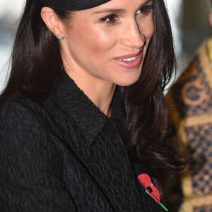 Le prince William, Meghan Markle et le prince Harry étaient réunis le 25 avril 2018 en l'abbaye de Westminster à Londres pour la messe commémorative de l'ANZAC Day. © Eddie Mulholland/Daily Telegraph/PA Wire/Abacapress.com