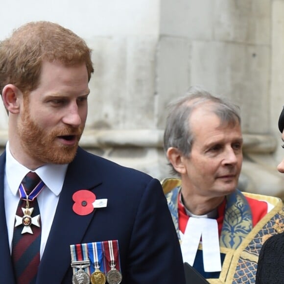 Le prince Harry et Meghan Markle le 25 avril 2018 à l'abbaye de Westminster à Londres pour la messe commémorative de l'ANZAC Day. 