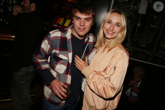 Zacharie Chasseriaud et sa compagne Chloé Jouannet l'after party de la Saison 3 de la série 'Dix Pour Cent' au Montana à Paris, France, le 25 Avril 2018.