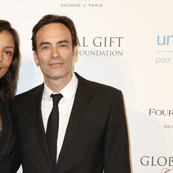 Anthony Delon, Leïla Kaddour au photocall de la 9e édition du "Global Gift Gala" à l'hôtel Four Seasons George V à Paris, le 25 avril 2018. © Marc Ausset-Lacroix/Bestimage