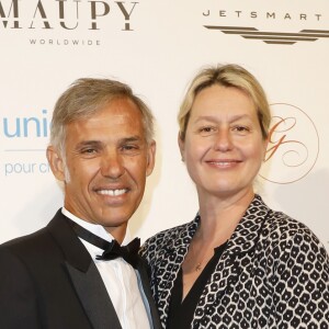 Paul Belmondo et sa femme Luana Belmondo au photocall de la 9e édition du "Global Gift Gala" à l'hôtel Four Seasons George V à Paris, le 25 avril 2018. © Marc Ausset-Lacroix/Bestimage