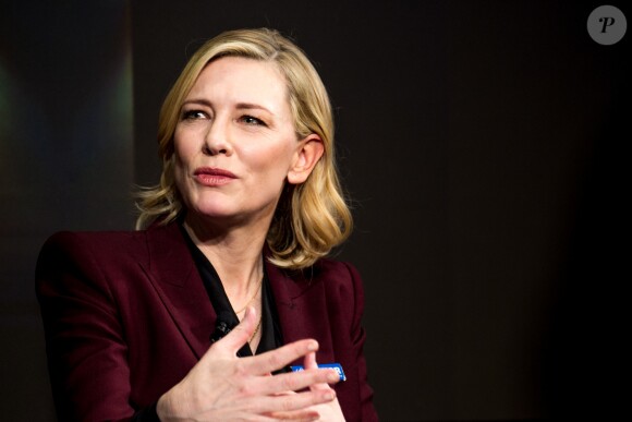 L'Ambassadrice de bonne volonté du HCR Cate Blanchett, récompensée pour son engagement caritatif - Cérémonie d'ouverture du sommet économique mondial de Davos. Le 22 janvier 2018