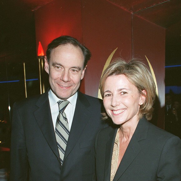 Xavier Couture et Claire Chazal lors d'un dîner caritatif en février 2002