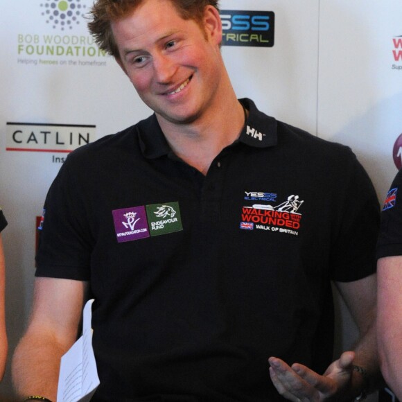 Le prince Harry participe au lancement de l'opération caritative "Walking with the Wounded, Walk of Britain" à Londres, le 18 mars 2015.