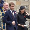 Le prince Harry et Meghan Markle à l'abbaye de Westminster pour le service commémoratif de l'ANZAC Day à Londres le 25 avril 2018