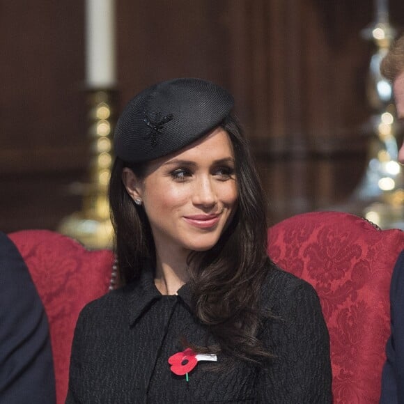 Le prince Harry et Meghan Markle à l'abbaye de Westminster pour le service commémoratif de l'ANZAC Day à Londres le 25 avril 2018