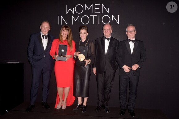 Francois Henri Pinault, Patty Jenkins, Carla Simon, Pierre Lescure, Thierry Frémaux lors du Kering Women In Motion Dinner à Cannes le 13 mai 2018