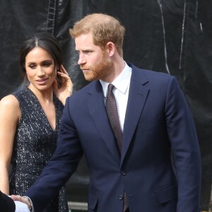 Le prince Harry et sa fiancée Meghan Markle - Célébrités assistent à l'office religieux en mémoire de Stephen Lawrence, un jeune homme noir britannique tué en 1993 à l'âge de 18 ans lors d'un meurtre raciste, à l'église St Martin-in-the-Fields à Londres, Royaume Uni, le 23 avril 2018.