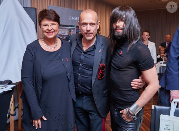 Renate Brauner, Gery Keszler, Conchita Wurst - Conférence de presse du Life Ball Gala 2018 à Vienne en Autriche le 16 mai 2018.