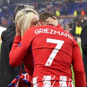 Antoine Griezmann et sa femme Erika Choperena après la finale de la Ligue Europa, l'Olympique de Marseille contre l'Atlético de Madrid au stade Groupama à Decines-Charpieu banlieue de Lyon, France, le 16 mai 2018. L'Atlético de Madrid a gagné 3-0. © Cyril Moreau/Bestimage