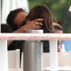 Heidi Klum et son compagnon Tom Kaulitz se câlinent et s'embrassent lors d'un déjeuner en amoureux au restaurant de l'hôtel du Cap-Eden-Roc à Antibes lors du 71ème Festival International du Film de Cannes , le 16 mai 2018.