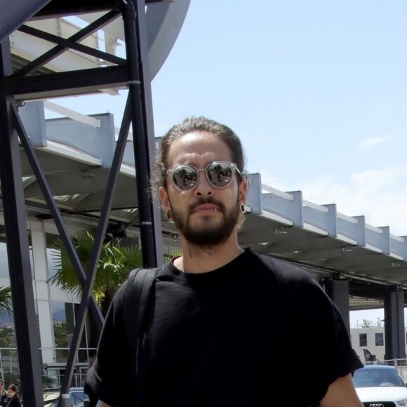 Exclusif - Heidi Klum et son compagnon Tom Kaulitz arrivent à l'aéroport de Nice lors du 71ème Festival International du Film de Cannes, le 16 mai 2018.