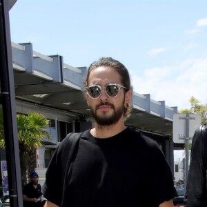Exclusif - Heidi Klum et son compagnon Tom Kaulitz arrivent à l'aéroport de Nice lors du 71ème Festival International du Film de Cannes, le 16 mai 2018.