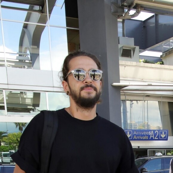 Exclusif - Heidi Klum et son compagnon Tom Kaulitz arrivent à l'aéroport de Nice lors du 71ème Festival International du Film de Cannes, le 16 mai 2018.
