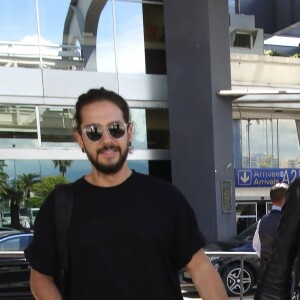 Exclusif - Heidi Klum et son compagnon Tom Kaulitz arrivent à l'aéroport de Nice lors du 71ème Festival International du Film de Cannes, le 16 mai 2018.