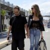 Exclusif - Heidi Klum et son compagnon Tom Kaulitz arrivent à l'aéroport de Nice lors du 71ème Festival International du Film de Cannes, le 16 mai 2018.