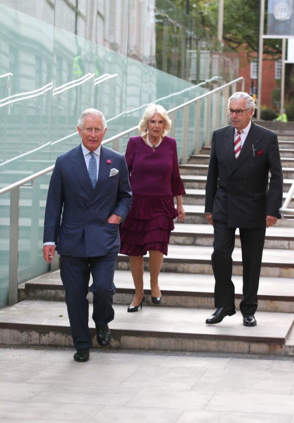 Le prince Charles, prince de Galles, et Camilla Parker Bowles, duchesse de Cornouailles, assistent à la célébration du 150e anniversaire de l'agence "Press Assocation (PA)" à Londres, le 16 mai 2018. Le prince Charles conduira Meghan Markle à l'autel lors de son mariage avec le prince Harry.