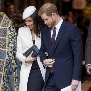 Meghan Markle avec le prince Harry à l'abbaye de Westminster le 12 mars 2018 lors du Commonwealth Day.