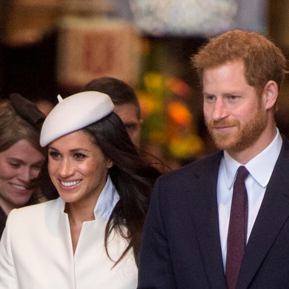 Meghan Markle avec le prince Harry à l'abbaye de Westminster le 12 mars 2018 lors du Commonwealth Day.