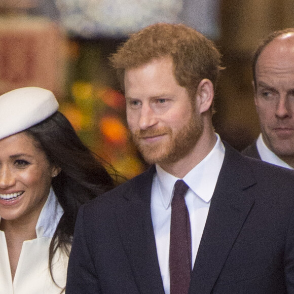 Meghan Markle avec le prince Harry à l'abbaye de Westminster le 12 mars 2018 lors du Commonwealth Day.