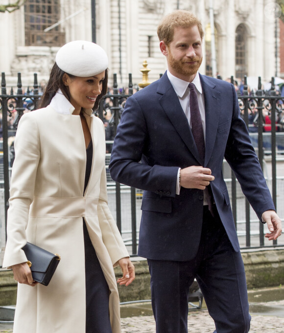 Meghan Markle avec le prince Harry à l'abbaye de Westminster le 12 mars 2018 lors du Commonwealth Day.