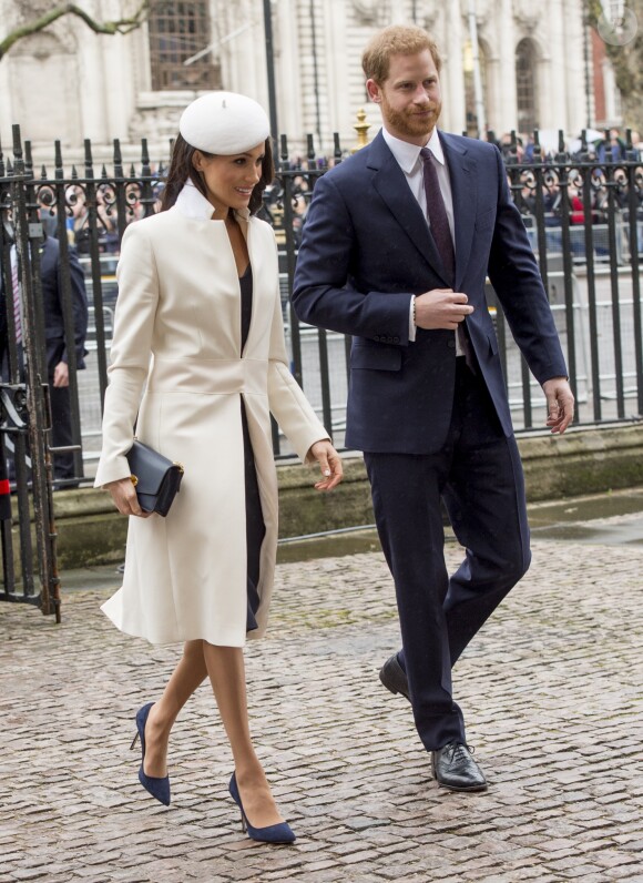 Meghan Markle avec le prince Harry à l'abbaye de Westminster le 12 mars 2018 lors du Commonwealth Day.