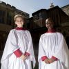 Les enfants de choeur de la chapelle St. George ont fait des répétitions avant le mariage du prince Harry et de Megan Markle à Windsor, le 17 mai 2018.