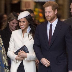 Meghan Markle avec le prince Harry à l'abbaye de Westminster le 12 mars 2018 lors du Commonwealth Day.