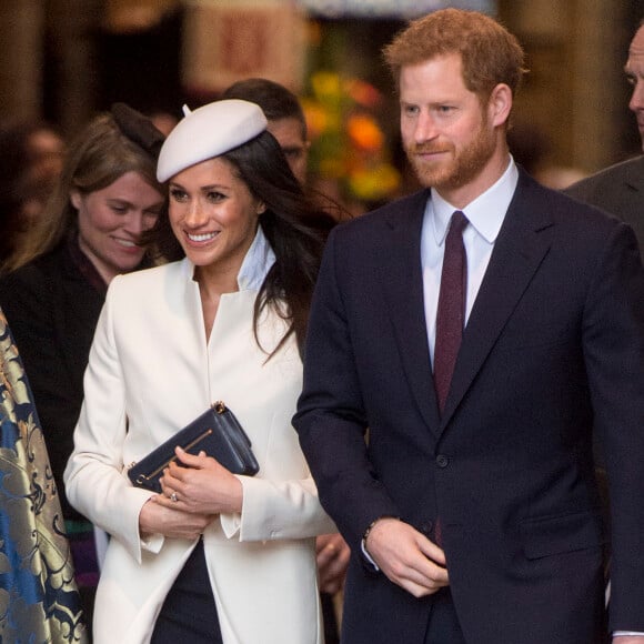 Meghan Markle avec le prince Harry à l'abbaye de Westminster le 12 mars 2018 lors du Commonwealth Day.