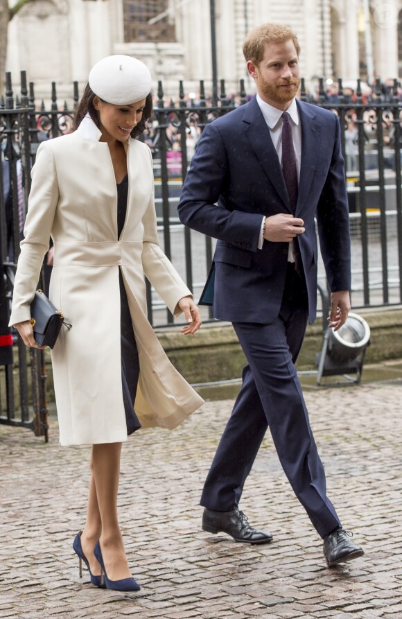 Meghan Markle avec le prince Harry à l'abbaye de Westminster le 12 mars 2018 lors du Commonwealth Day.