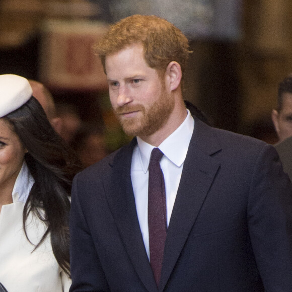 Meghan Markle avec le prince Harry à l'abbaye de Westminster le 12 mars 2018 lors du Commonwealth Day.