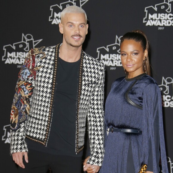 No Web No Chaines TV - Le chanteur français M. Pokora (Matt Pokora) et sa compagne la chanteuse américaine Christina Milian - 19ème édition des NRJ Music Awards à Cannes le 4 novembre 2017. © Christophe Aubert via Bestimage