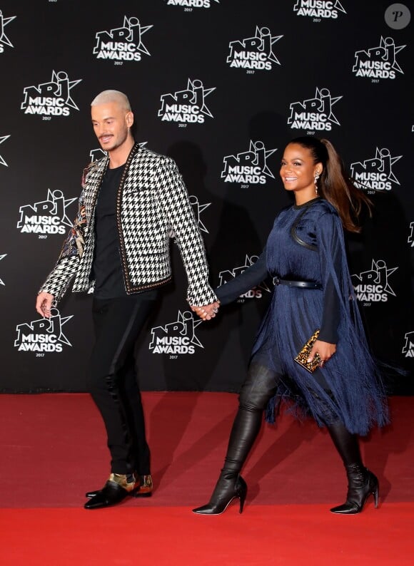 Le chanteur français M. Pokora et sa compagne la chanteuse américaine Christina Milian - 19ème édition des NRJ Music Awards à Cannes le 4 novembre 2017. © Dominique Jacovides/Bestimage