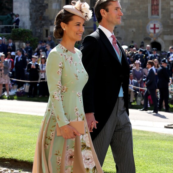 Pippa Middleton et son mari James Matthews arrivent à la chapelle St. George pour le mariage du prince Harry et de Meghan Markle au château de Windsor, Royaume Uni, le 19 mai 2018.