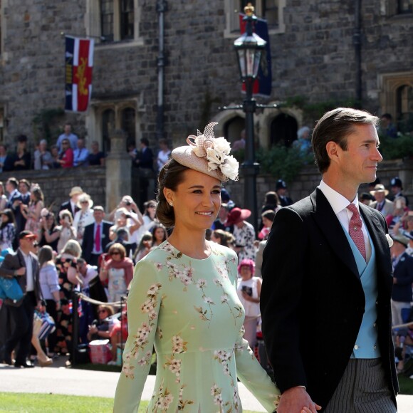 Pippa Middleton et son époux James Matthews à la chapelle St George à Windsor au mariage du prince Harry et de Meghan Markle le 19 mai 2018.