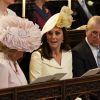 Le prince Charles, prince de Galles, Camilla Parker Bowles, duchesse de Cornouailles, Catherine Middleton, duchesse de Cambridge, le prince Andrew, duc d'York - Cérémonie de mariage du prince Harry et de Meghan Markle en la chapelle St George au château de Windsor, Royaume Uni, le 19 mai 2018.