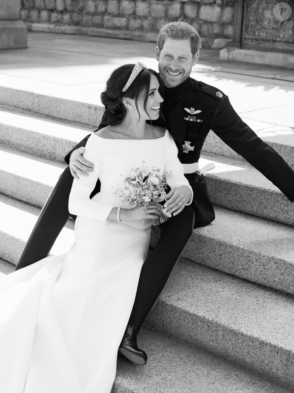Le prince Harry et la duchesse Meghan de Sussex (Meghan Markle), photo officielle de leur mariage le 19 mai 2018 réalisée au château de Windsor par Alexi Lubomirski. ©Alexi Lubomirski via Bestimage