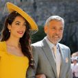George Clooney et sa femme Amal arrivent à la chapelle S. George pour le mariage du prince Harry et de Meghan Markle au château de Windsor, Royaume Uni, le 19 mai 2018.