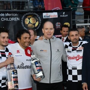 Le prince Albert II de Monaco - Traditionnel match de football caritatif opposant l'A.S. Star Team for Children à l'Association Mondiale des Pilotes de F1 au stade Lucien Rhein à Menton, le 22 mai 2018. L'équipe du prince A. II de Monaco a remporté la rencontre par 2 buts à 1. © Bruno Bebert/Bestimage