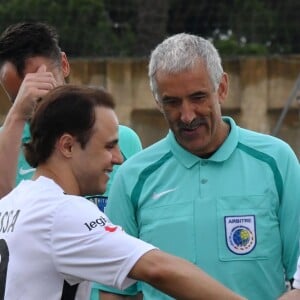 Felipe Massa et le prince Albert II de Monaco - Traditionnel match de football caritatif opposant l'A.S. Star Team for Children à l'Association Mondiale des Pilotes de F1 au stade Lucien Rhein à Menton, le 22 mai 2018. L'équipe du prince A. II de Monaco a remporté la rencontre par 2 buts à 1. © Bruno Bebert/Bestimage