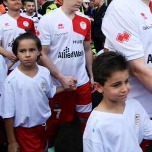 Le prince Albert II de Monaco, Louis Ducruet et Nico Rosberg - Traditionnel match de football caritatif opposant l'A.S. Star Team for Children à l'Association Mondiale des Pilotes de F1 au stade Lucien Rhein à Menton, le 22 mai 2018. L'équipe du prince A. II de Monaco a remporté la rencontre par 2 buts à 1. © Bruno Bebert/Bestimage